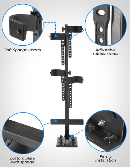 KEMIMOTO UTV Hunting Tool Holder Rack, Tie Down Anchor Compatible with Polaris Ranger General Sportsman, Bow Rack Tools Holder with Rubber Snubbers for Added Security
