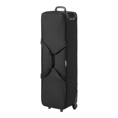 VEVOR Studio Equipment Trolley Case, 46.46 x 14.57 x 11.81 in / 118 x 37 x 30 cm, Rolling Camera Bag, Carrying Bag with Wheels Straps Padded Compartment Handle, for Light Stands, Tripods, Telescopes