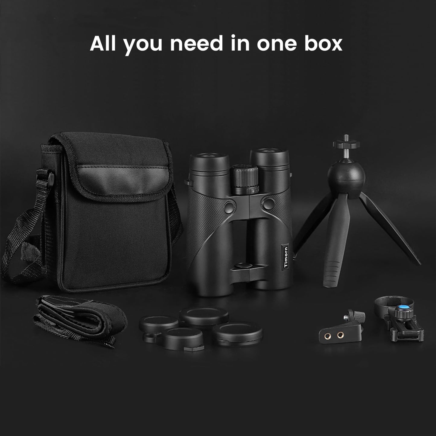10x42 HD Binoculars for Adults High Powered: Timorn Powerful Binoculars for Bird Watching with Phone Adapter Tripod, Waterproof Fogproof Lightweight Binocular for Birding, Hiking,Travel, Sports