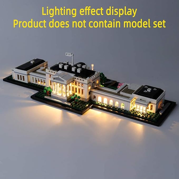 LED Light Kit for The White House - Compatible with Lego Architecture Collection 21054 Building Blocks Model (Model Set Not Included)