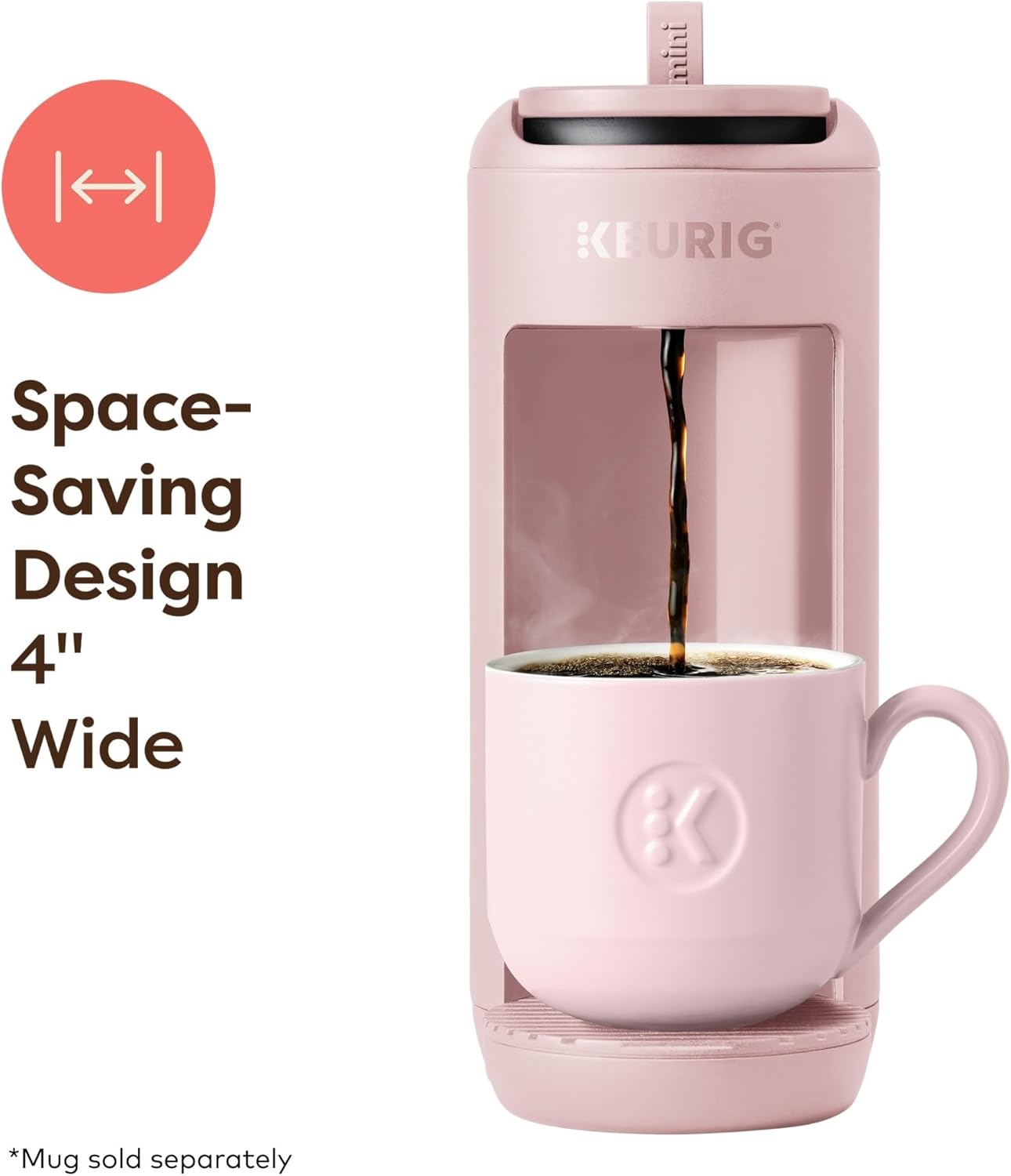 Keurig K-Mini Mate Coffee Maker - Compact Single Serve K-Cup Brewer for Small Spaces | Pink Sands, 12 oz