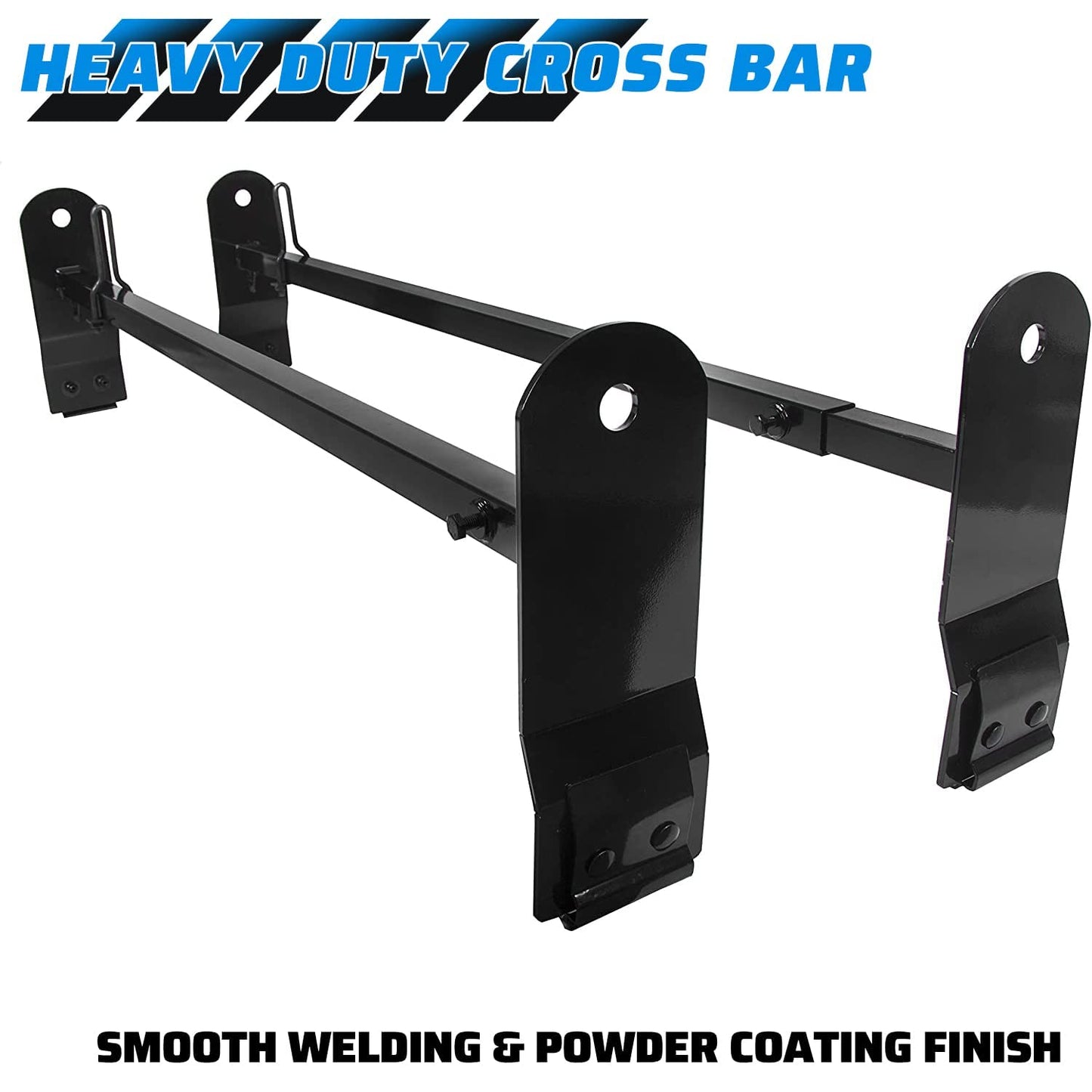 ECOTRIC Cross Bar 53"-66" Compatible with 1999-2022 Chevy Express 2500 3500/GMC Savana 2500 3500/Ford E-150 E-250 E-350 E-450 Ladder Rack Carrier