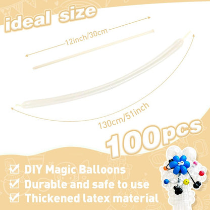 100pcs metallic chrome gold 260 Long Balloons for Balloon Animals, Thickening Skinny Latex Twisting Balloons for Tying Balloon Arch Modeling Magic Clown Birthday Wedding Party Decorations.