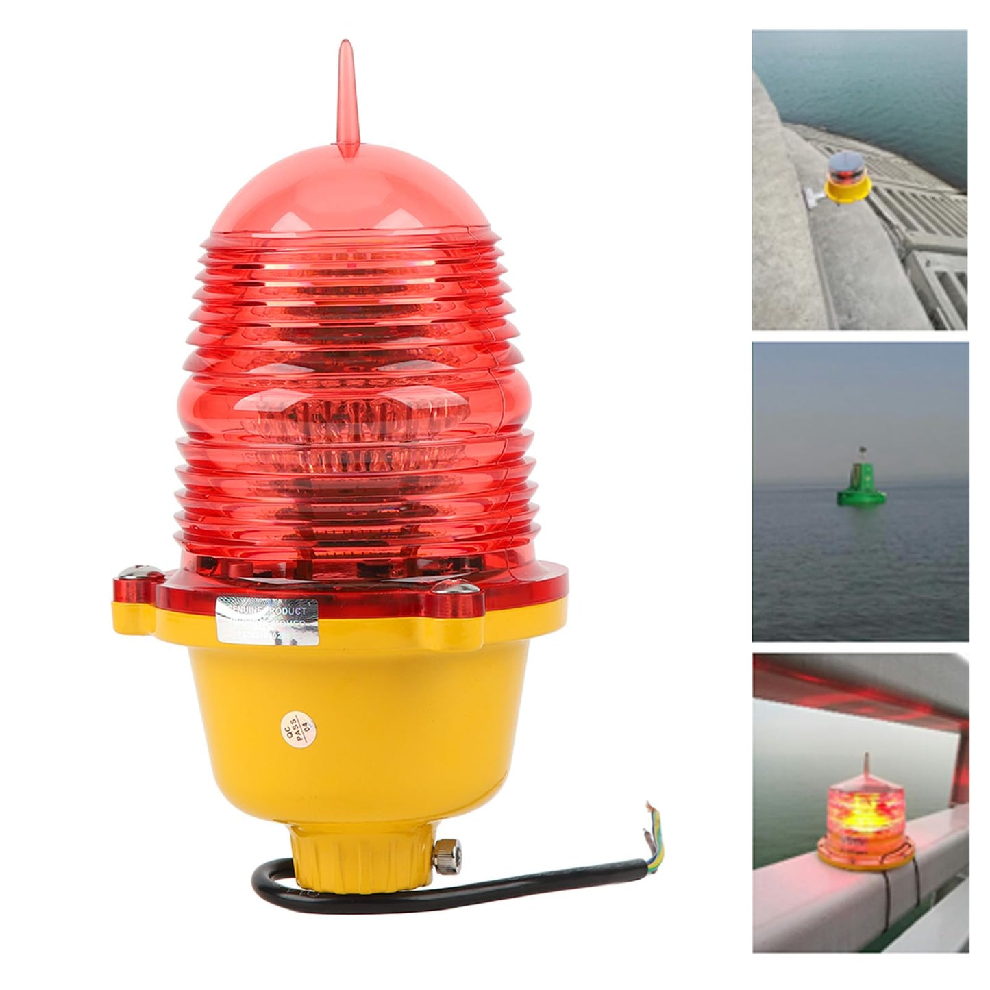 Aviation Obstruction Light, Multipurpose Warning Beacon Light High Strength Waterproof for Marine (AC110V Constant On)