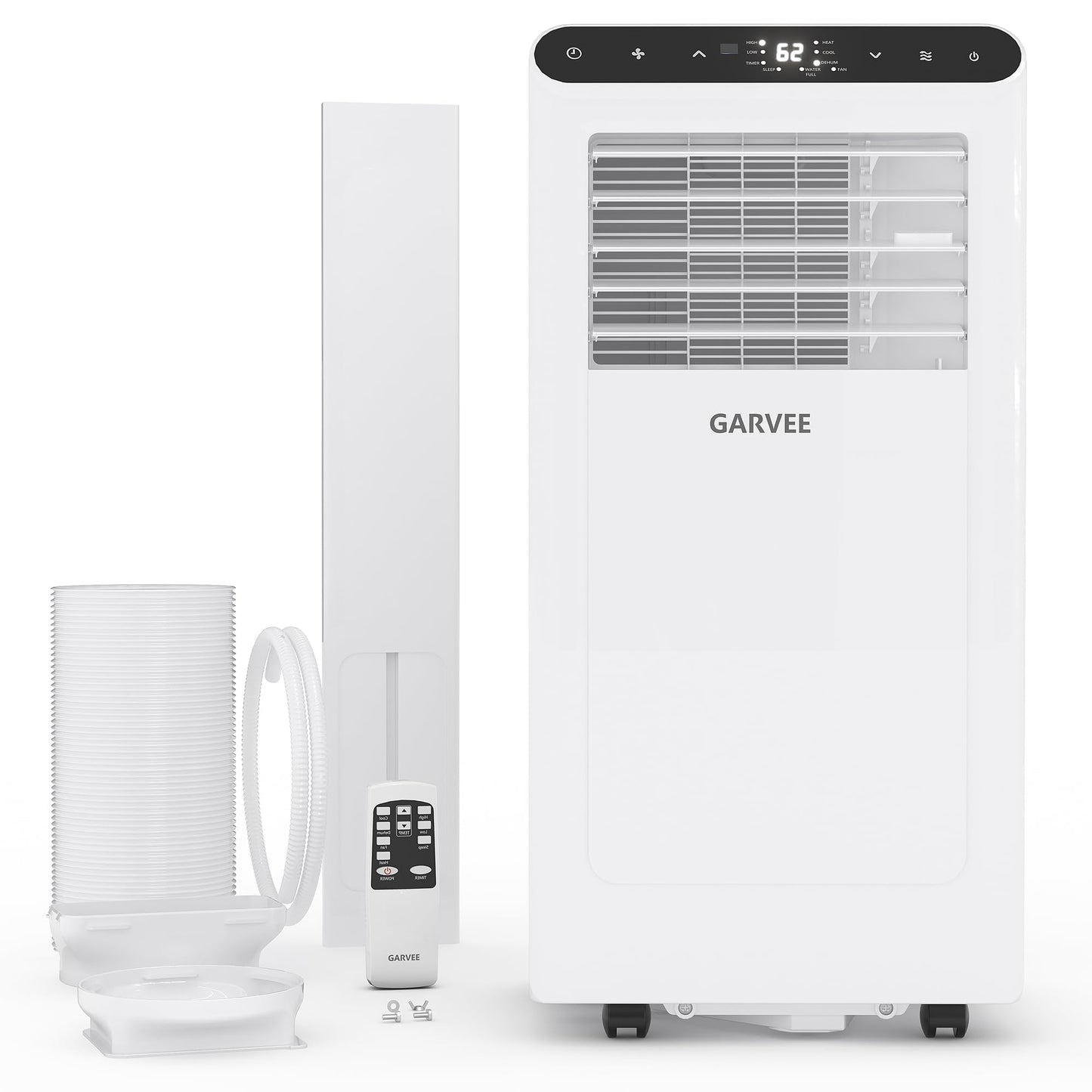 8,000 BTUs Portable Air Conditioner, 3-in-1 Portable AC Unit with Fan & Dehumidifier, Room Air Conditioner Cools up to 350 Sq.Ft, Standing AC Unit with Remote Control & 24H Timer, for Home, Office