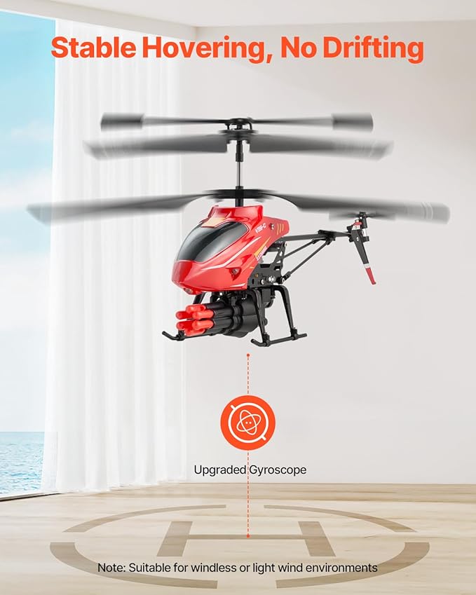VEVOR RC Helicopter 2.4GHz Flying Remote Control Helicopter with Shooting Mode 3.5 Channel RC Airplane for Kid Altitude Hold One-Key Takeoff/Landing &amp LED Lights Toys for Kids