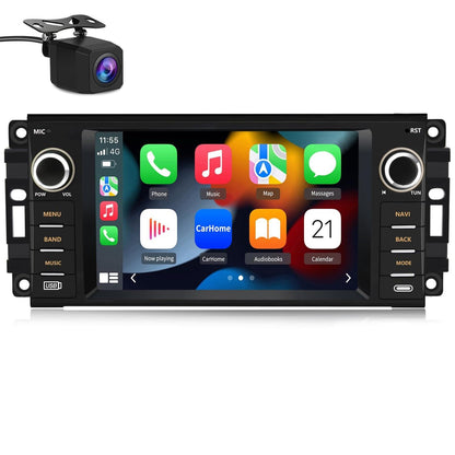 EagleNav Car Stereo for Jeep Wrangler JK Compass Patriot/Chrysler/Dodge RAM Charger, 7 inch Touch Screen Android 13 Radio with Bluetooth GPS Wireless CarPlay Android Auto Reverse Camera [2GB+32GB]