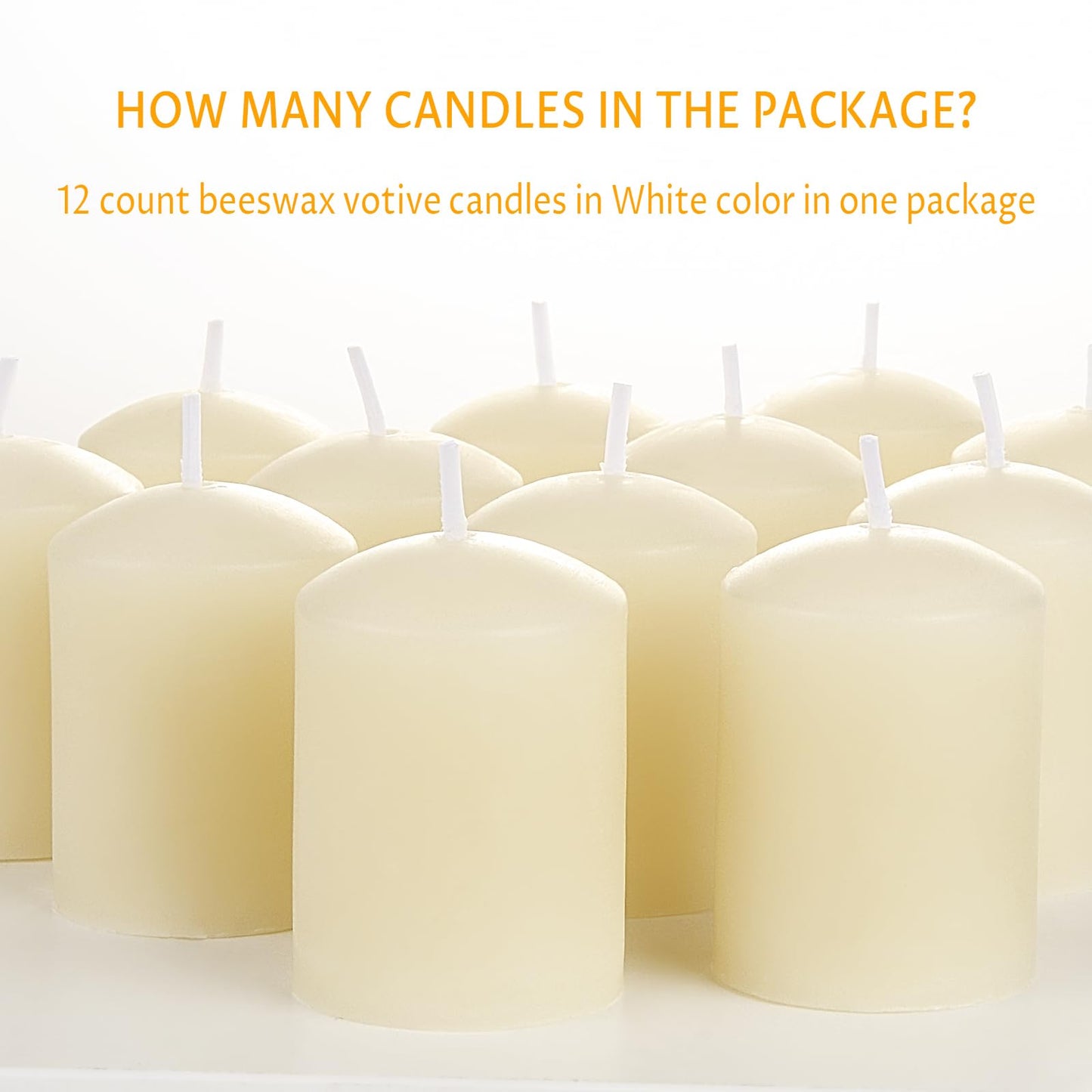 TELOSMA Natural Beeswax Candles Drippless - Smokeless Pure Beeswax Votive Candles - Mini Beeswax Pillar Candle for Home, Restaurants, Parties Decorations -Pack of 12, Off White