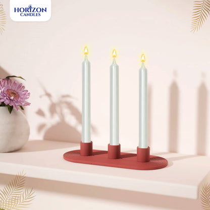Horizon Candles - Pack of 10 Unscented Straight Candles, 9.84 Inches Tall, 10-Hour Burn Time, for Christmas, Father Day, Weddings, Romantic Dinners, and Parties, Pearl White