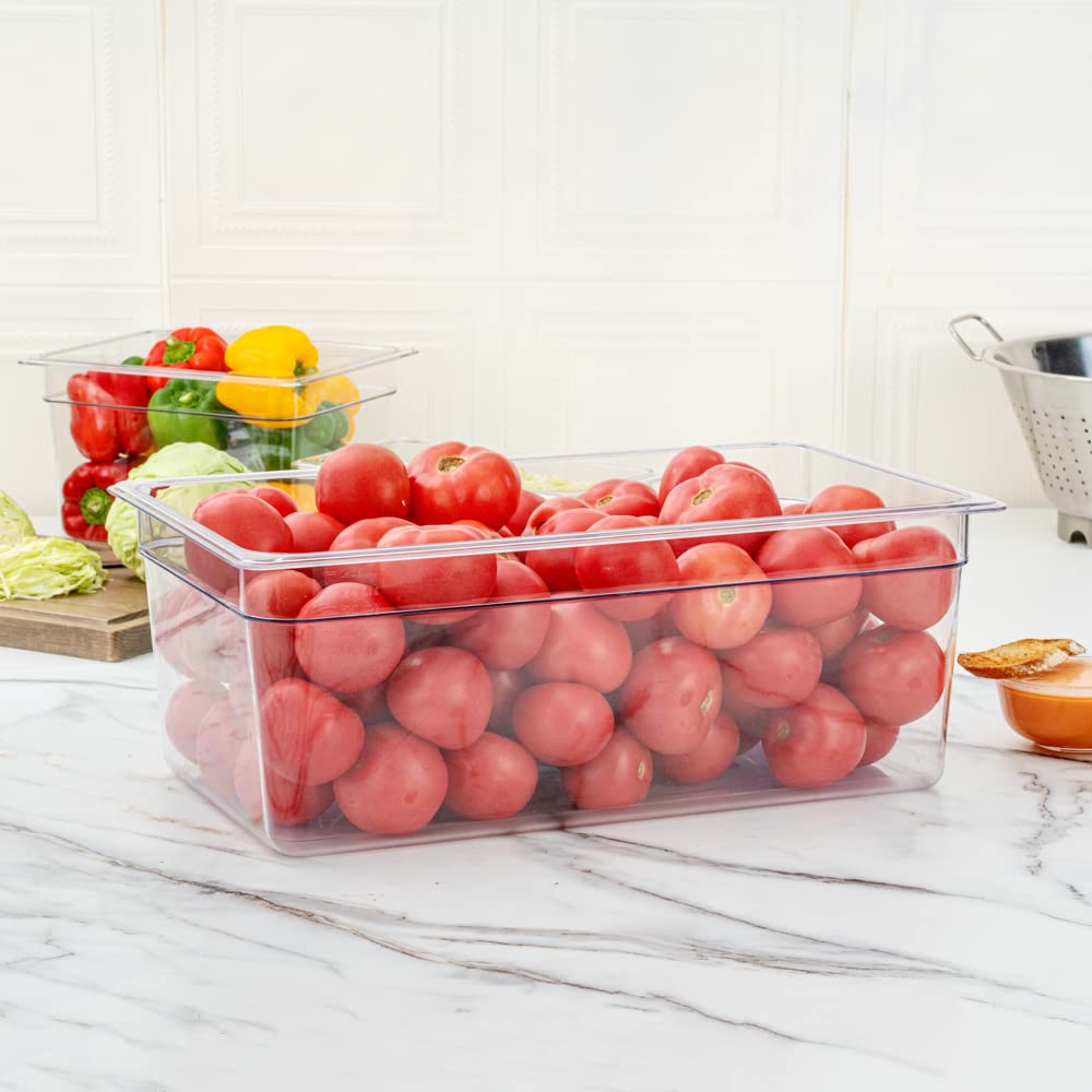 Restaurantware-Full Size Food Storage Containers, 10 8 Inch Deep Proofing Boxes - Rectangle, Graduated Measurements, Clear Plastic Food Grade Storage Containers, Dishwashable, Lids Sold Separately