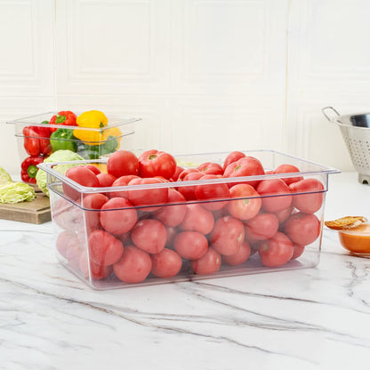 Restaurantware-Full Size Food Storage Containers, 10 8 Inch Deep Proofing Boxes - Rectangle, Graduated Measurements, Clear Plastic Food Grade Storage Containers, Dishwashable, Lids Sold Separately