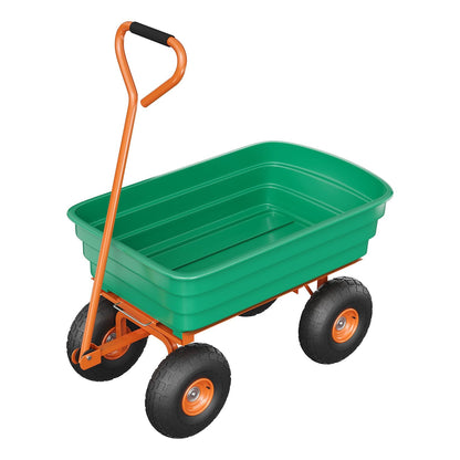 Garden Cart with 13" No-Flat Tires, 1200 lbs Capacity, 7 Cubic Feet Polyethylene Yard Dump Wagon w/ 180° Swivel Handle Towable, Utility Wagon for Yard, Garden, Landscaping, Heavy Duty & Rust-Proof