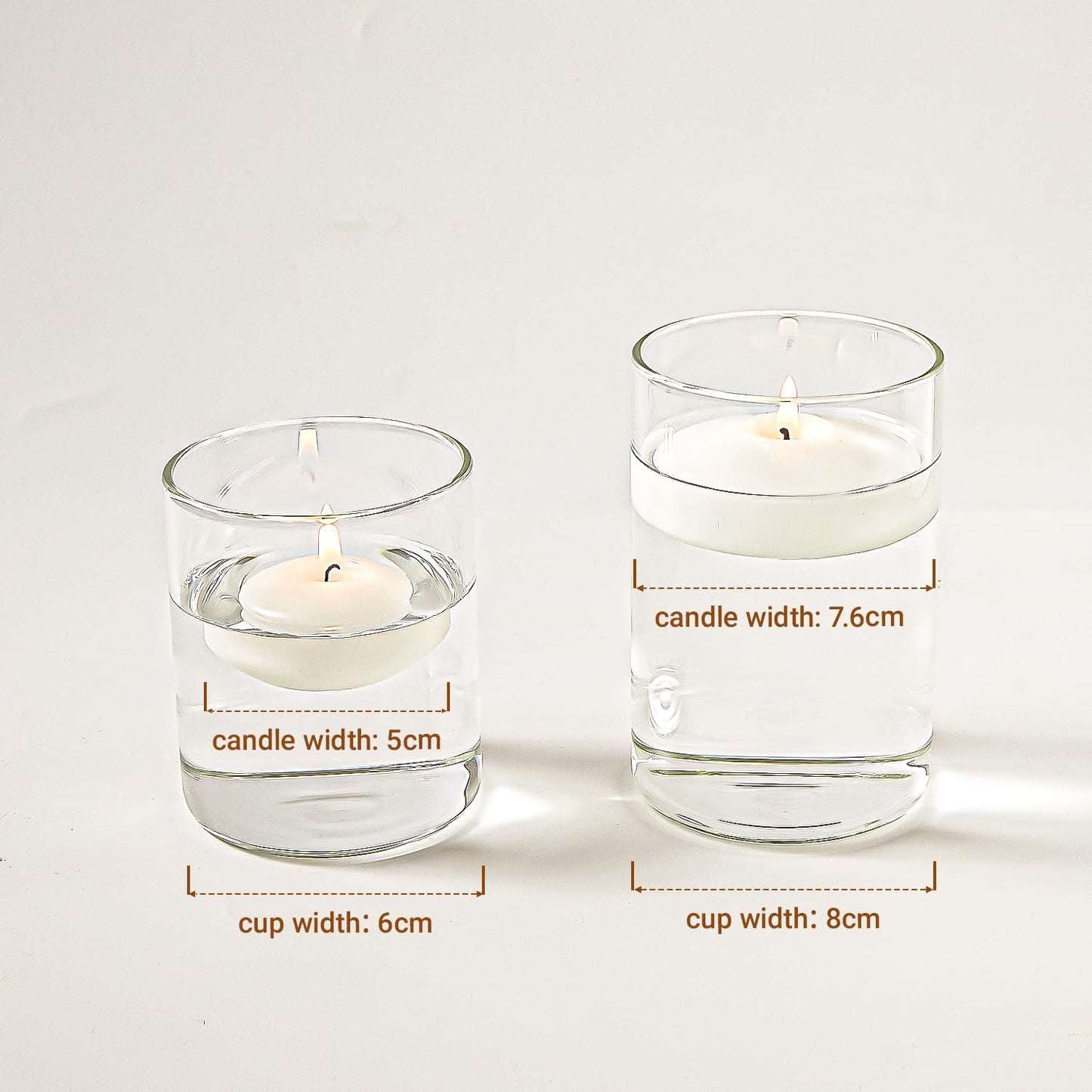 Ashlux White Floating Candles 2 inch, 24 Pack Floating Candles 5-6 Hours Long Burning, Unscented Floating Candle for Centerpieces, Wedding, Christmas Lights, Romantic Night for Her/Him Set
