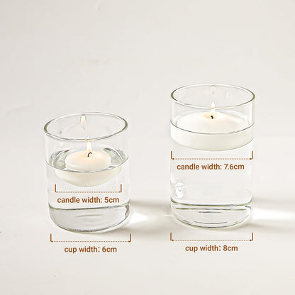 Ashlux White Floating Candles 2 inch, 24 Pack Floating Candles 5-6 Hours Long Burning, Unscented Floating Candle for Centerpieces, Wedding, Christmas Lights, Romantic Night for Her/Him Set
