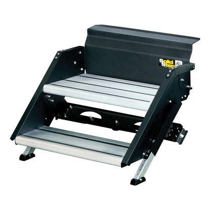 Lippert-733932 Solid Step Double Step for RV and Travel Trailer Entry Doorway , Black, 30-inch