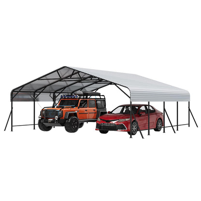 GarveeLife Metal Carport, Oversized Metal Garage with Steel Frame for All Weather, Heavy Duty Carports for Car, Boats and Tractor, 20x20x9FT