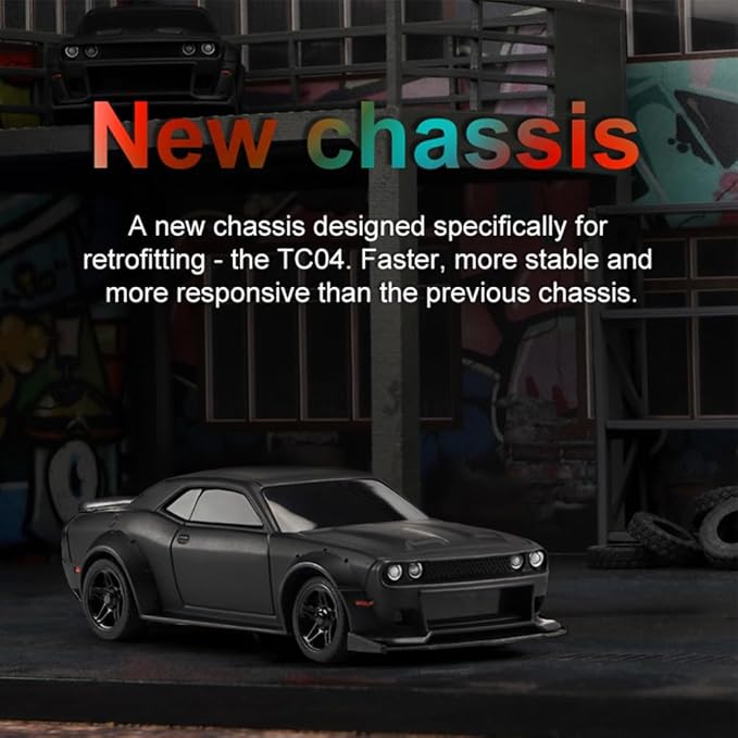 1:76 Turbo Racing Scale RC Sport Car Table Racing Remote Control Mini Model Car Full Proportional RTR Kit Toys (C75-black)