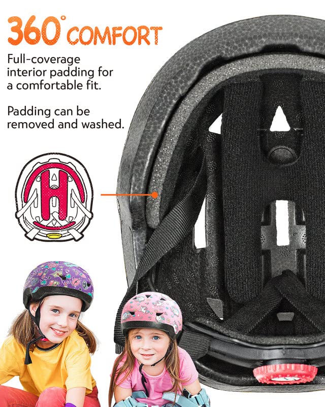 Toddler Bike Helmet for Boys and Girls, Adjustable Kids Helmets from Infant/Baby to Children, 1/2/3/4/5/6/7/8 Years Old (Unicorn,XS)