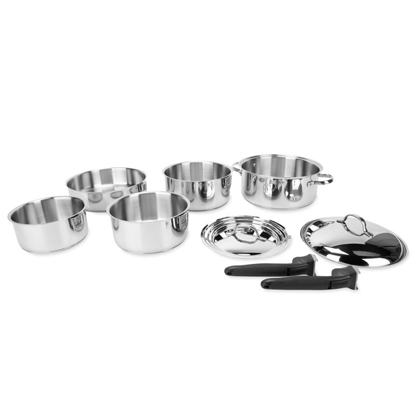Camco Mfg 43921 Cookware 10 Pc Set Nesting Stainless Steel