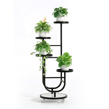 Xizlapu 4 Tiered Tall Plant Stand, Corner Display Rack, Multi-tier Planter Holder for Indoor Living Room Balcony Garden Patio