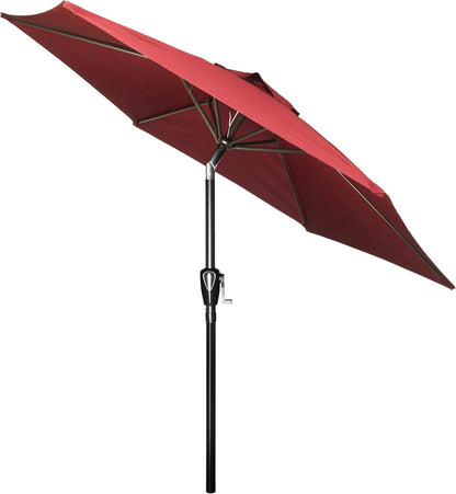 Simple Deluxe 9' Patio Umbrella - Outdoor Market Umbrella with Push Button Tilt & Crank Mechanism