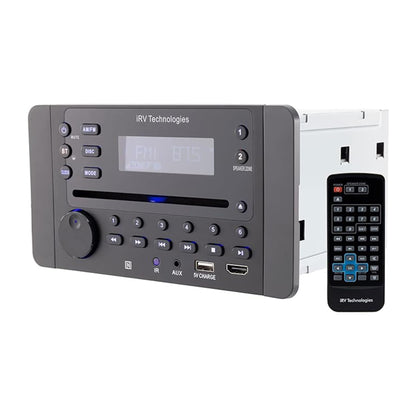 iRV62 2 Zones Wall Mount RV Stereo - 4-Speaker Output, DVD/CD/MP4 Player, HDMI ARC & CEC, NFC Bluetooth, App Control, Digital Surround Sound Entertainment Hub for Trailers