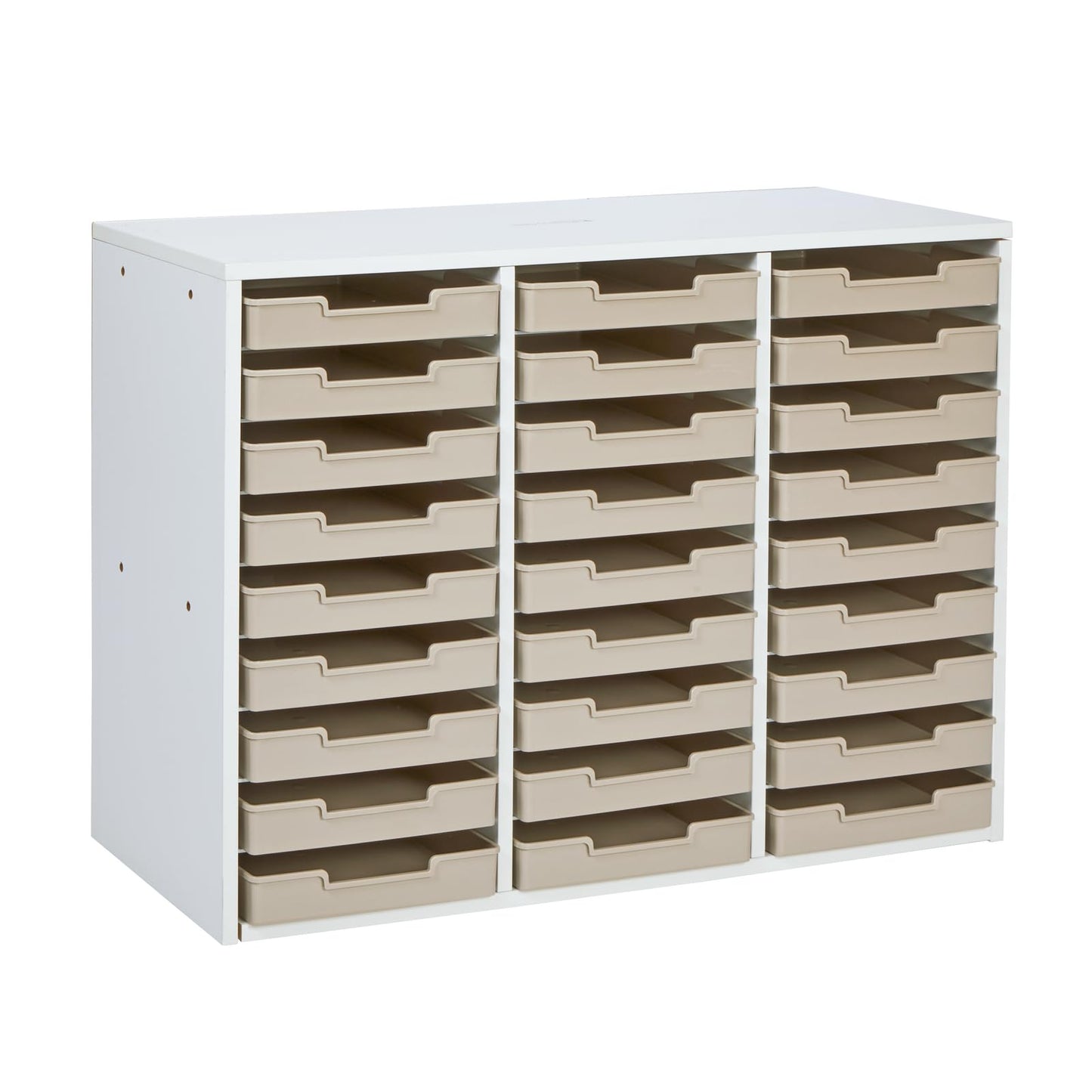 Really Good Stuff White 27-Slot Mail Center with Tan Trays