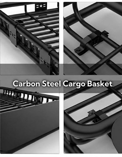 64 in x 39 in x 6 in Universal Roof Rack Basket, 200 LBS Black Electrophoretic Steel, Heavy Duty Rooftop Cargo Carrier for Kayak, Luggage, SUVs, Trucks
