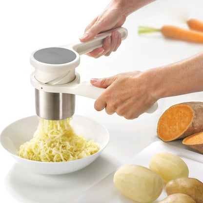 Joseph Joseph Helix Potato Ricer - Ergonomic Twist-Action Masher for Smooth Vegetable Purees | Stainless Steel