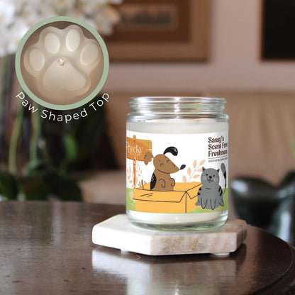 Becky Home 9oz Pet Odor Eliminator Deodorizer Candle, Long-Lasting Unscented, Non Toxic, Scentless Natural Plant-Based Wax Blend