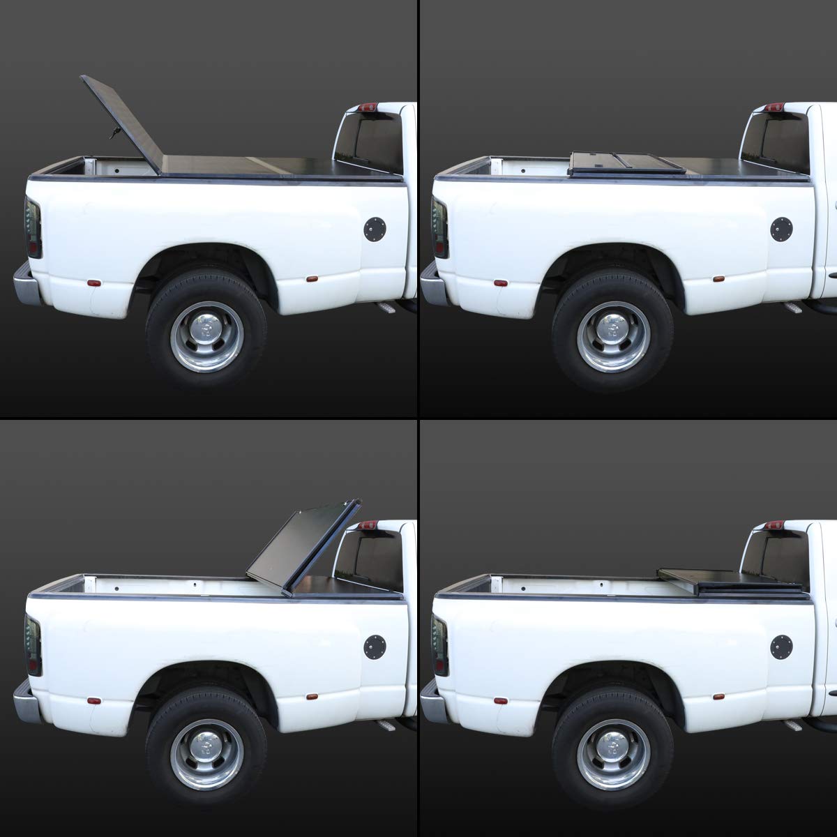 DNA Motoring New Upgrade Truck Bed Top Hard Solid Tri-Fold Tonneau Cover Compatible with 04-15 Nissan Titan 6'7" Bed, TTC-HARD-046