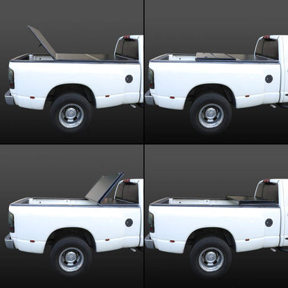 DNA Motoring New Upgrade Truck Bed Top Hard Solid Tri-Fold Tonneau Cover Compatible with 04-15 Nissan Titan 6'7" Bed, TTC-HARD-046