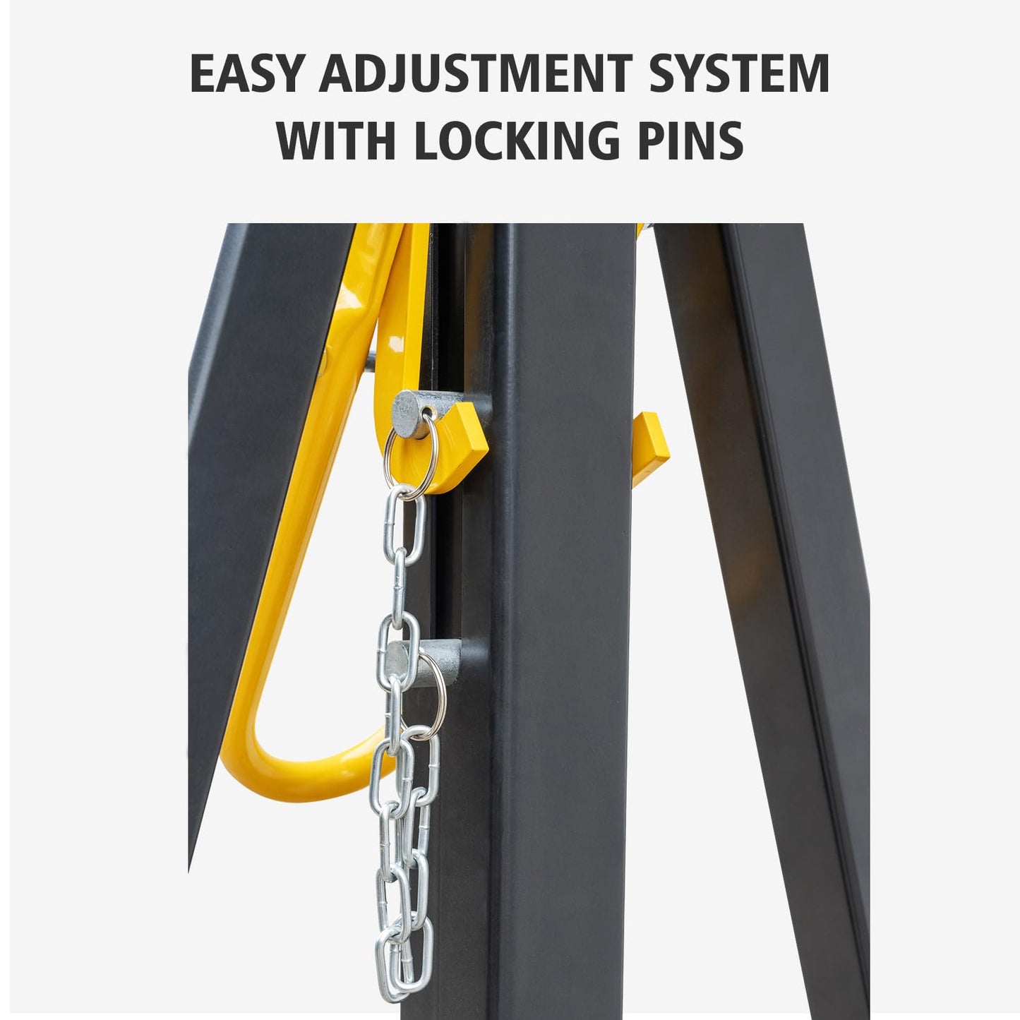 ExploreHorizon Adjustable Gantry Crane, 2 Ton Portable Lift Hoist with Height Range of 97" to 141", 4400 Lbs Load Capacity, Perfect for Factories, Construction Sites, Warehouses, and Auto Repairs