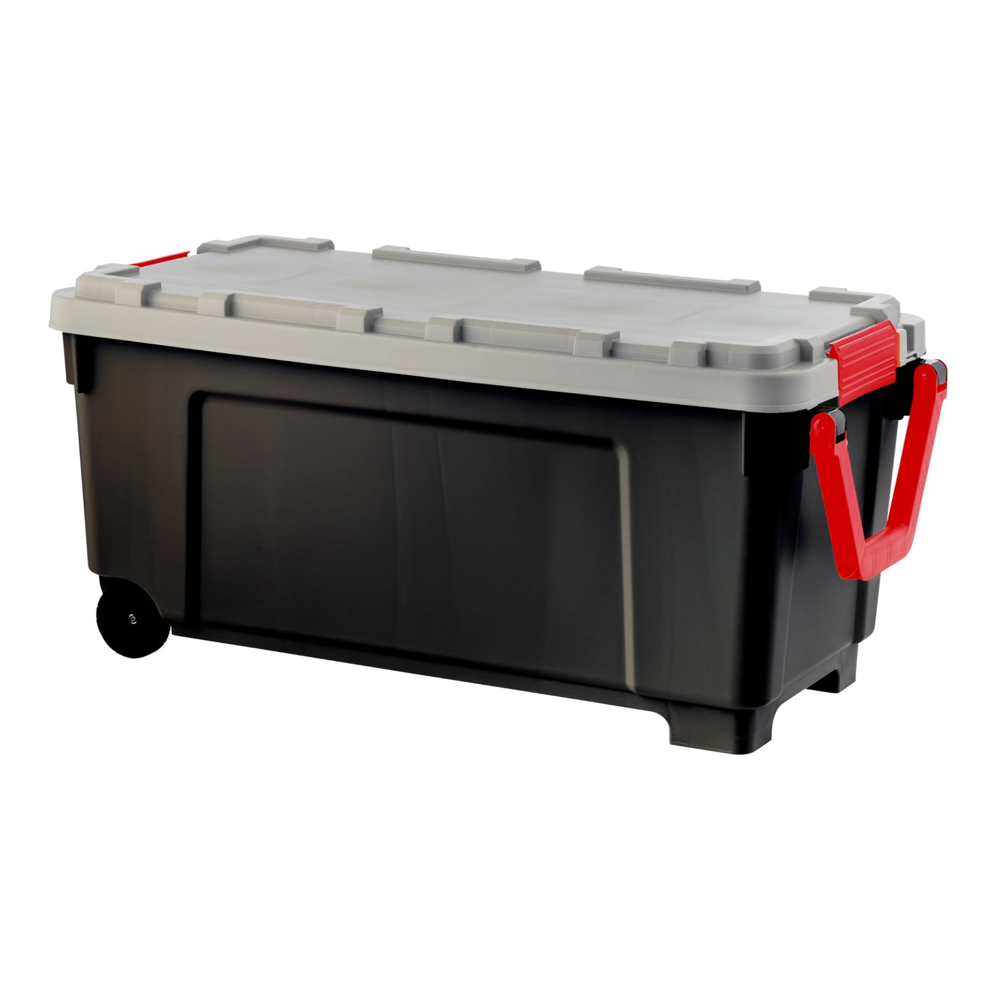 IRIS USA 2 Pack TrailBox, 43 Gallon Lockable Storage Trunk Box, Truck Bed Bin Heavy-Duty Containers Camping Gear, Adventure Chest - Black/Gray