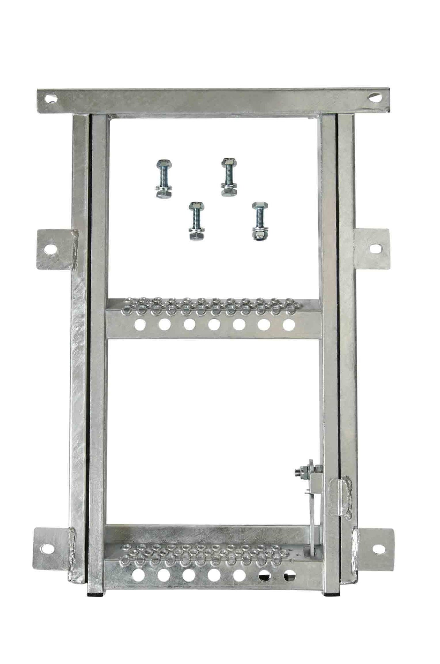 Mytee Products 2 Rung Pull-Out Trailer Step Ladder Folding Truck Step Galvanized Steel Heavy Duty for Use with Trucks, Trailers and RV's
