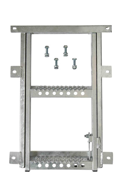 Mytee Products 2 Rung Pull-Out Trailer Step Ladder Folding Truck Step Galvanized Steel Heavy Duty for Use with Trucks, Trailers and RV's