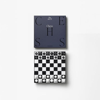 Printworks Art of Chess – Black &amp White Wooden Chess Set with Acrylic Board – Stylish Coffee Table Game for Adults – Multilingual Instructions Included