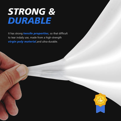 Crawl Space Vapor Barrier - 10 mil (12' x 100'), Thick Plastic sheeting, Drop Cloth Moisture Barrier Covering for Crawl Space Encapsulation, Blackout Plastic Painters Tarp, Black and White Panda Film