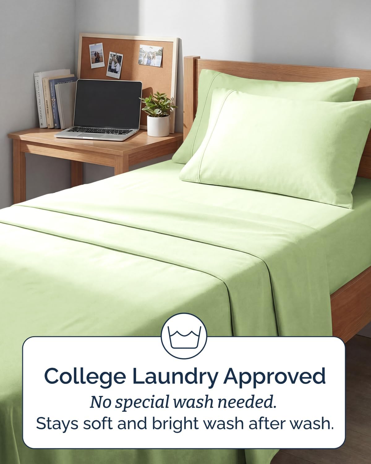 Skiennix Extra Deep Twin XL Sheet Set | 4-Piece Breathable Cooling Sheets - Hotel Luxury Bedding - Light Sage