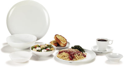 Carlisle FoodService Products Epicure Reusable Plastic Plate for Buffet, Restaurant, and Home, Melamine, 12 Inches, White, (Pack of 12)