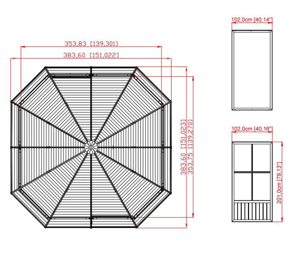 Sojag Outdoor 12' x 12' Charleston Solarium Outdoor Sunroom with Mosquito Nets
