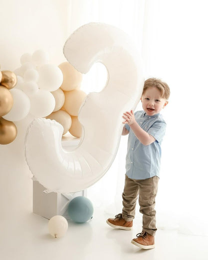 White Number 14 Balloon 40 inch, 14 Number Balloons, 14th White Birthday Decorations for Girls Boys 14 Year Old Party Supplies