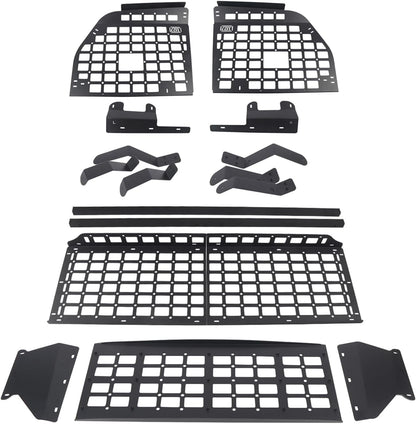for Toyota Sequoia 2008-2022 Modular Storage Panel Shelf Rear Trunk Luggage Molle Panel Luggage Carrier Trunk Organizer Aluminum Alloy (Whole Kit)