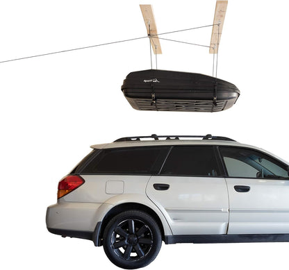 HARKEN Hoister Lightweight Cargo Carrier Overhead Garage Storage 4-Point Hoist System for 60lb Carriers, Kayaks, Canoes, Storage (60lb max load,16ft.Ceiling), Model 7801.16