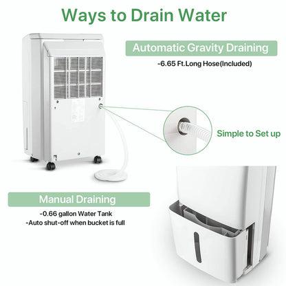 Waykar 34 Pints Energy Star Dehumidifier for Spaces up to 2,000 Sq. Ft at Home, in Basements and Large Rooms with Drain Hose and 0.66 Gallons Water Tank
