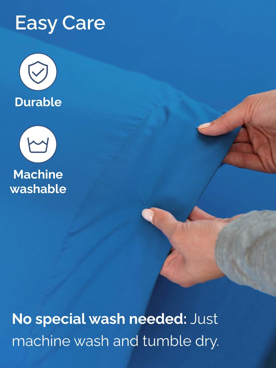Skiennix Extra Deep Split King Sheet Set - 7 Piece Breathable Cooling Bedding - Soft Wrinkle-Free Royal Blue