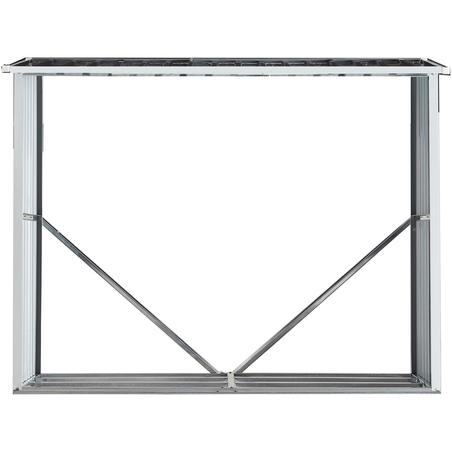 YOPTO 68" Galvanized Steel Firewood Rack,Log Holder with Roof,Storage Shed w/Vents,Backyard Garden Patio Porch for Shovels,Umbrellas,Antennas,Escalators,Dark Gray