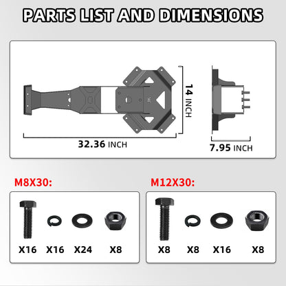 XOOKUN Spare Tire Bracket Fits 2007-2018 Jeep Wrangler JK with OEM Brake Light Mounting Bracket|Brake Light Not Included