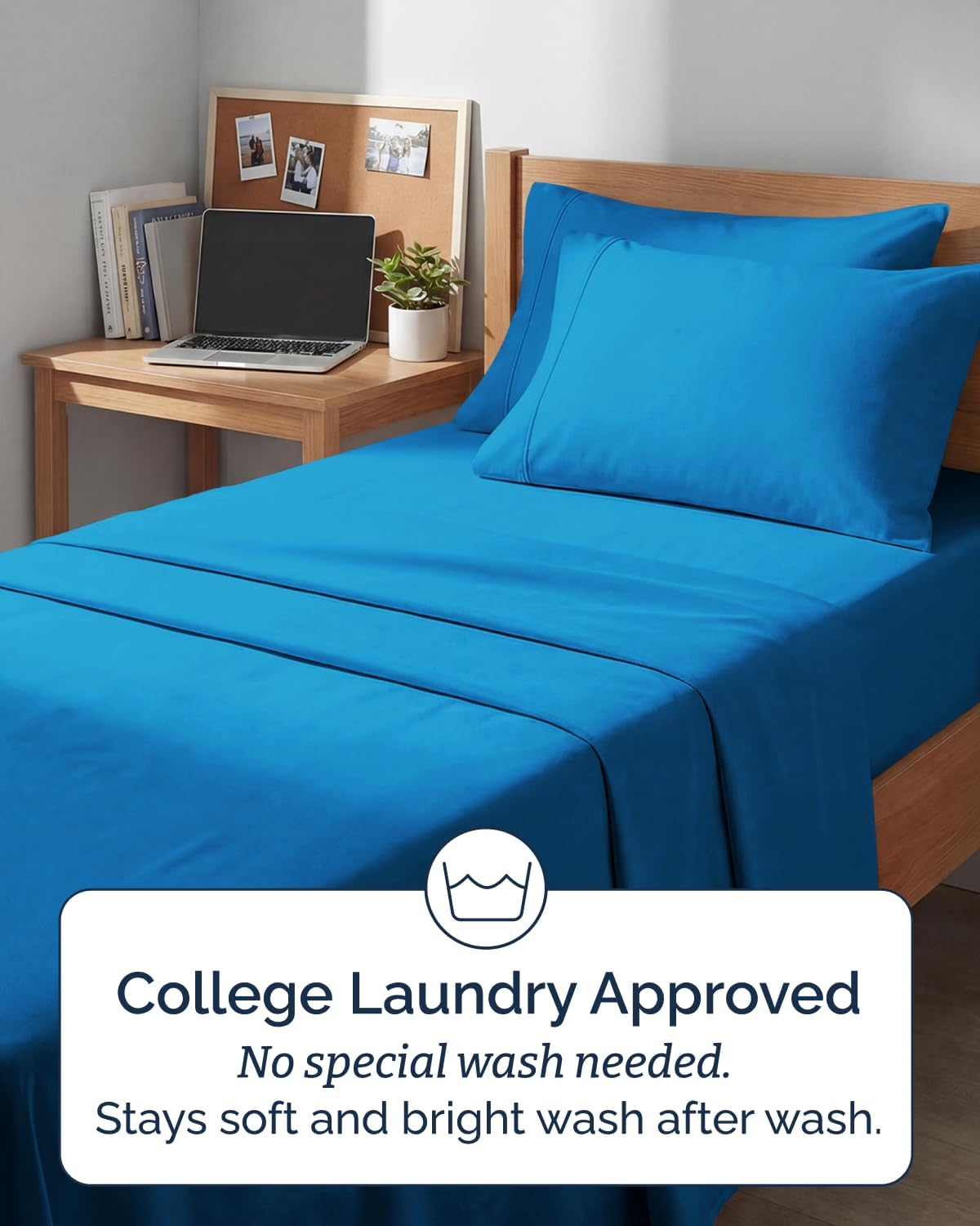Skiennix Extra Deep Twin XL Sheet Set - 4-Piece Breathable Cooling Bedding - Soft, Wrinkle-Free Royal Blue