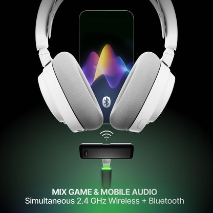 SteelSeries Arctis Nova 7X Wireless Gen 2 Gaming Headset - Real-Time App Control, 50+ HR Play, Neodymium Drivers, Mix 2.4GHz/Bluetooth, Xbox, PC, PS5/PS4, Switch 1/2, Mobile - White